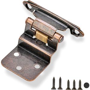 50 Pack 25 Pairs 3/8" Inset Cabinet Door Hinges Oil Rubbed Bronze Offset Self Closing Kitchen Cabinet Hinges Bronze Cabinet Door Hinges Semi - Cupboard Variable Flush Cabinet Hinge