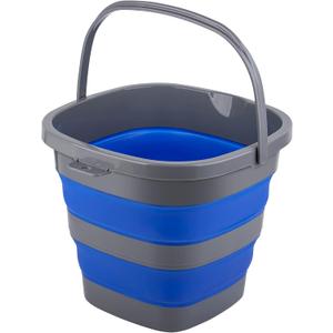 Collapsible Bucket with 2.6 Gallon (10L), Mop Bucket for Cleaning, Plastic Bucket for Garden, Car Washing or Camping, Portable Fishing Water Pail (Blue)