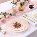 Tinybee 60PCS Pink Plastic Plates - Heavy Duty Pink Disposable Plates, Elegant Plastic Plates for Mothers Day, Bridal Shower and Party Including 30 Dinner Plates 10 '' & 30 Dessert Plates 7.5 ''