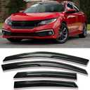 Side Car Window Visor Rain Guards Vent Deflectors for 2016-2021 Honda Civic Sedan, 4-Door Front Rear Sun Shades Window Vent Smoke 4pcs