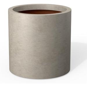 Kante 9.8" Cylinder Concrete Planter, Round Plant Pot with Drainage Hole for Indoor Outdoor Use, Suitable for Flower, Trees, Succulents, Weathered Concrete Finish with Painted Interior