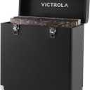 Victrola Collector II (2026 Model) Vinyl Record Storage Case Hold 30+ Vinyl Turntable Records, Heavy-Duty Hardware, Soft Interior Lining, Portable Box with Carry Handle (Black)