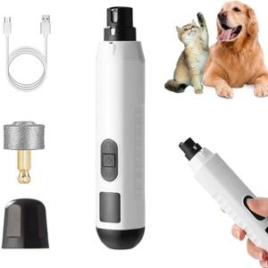 Dog Nail Grinder with Dual LED Light & 5 Speeds, Professional Pet Nail Trimmer for Dogs & Cats, Quiet Electric Pet Nail File for Calm Grooming, USB Rechargeable (5-Speed Precision)
