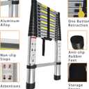 Telescoping Extension Ladder 14.5 FT, Folding Telescopic Aluminum Ladders, Lightweight Collapsible Ladder Step for RV Roof Attic Home, 330 LB Capacity (14.5 FT)