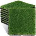 Windyun 16 Pack Artificial Grass Turf Interlocking Deck Tiles 12" x 12" Thick Synthetic Square Fake Interlocking Turf Self Draining Grass Tiles for Patio Indoor Outdoor Floor Decoration Dogs Pee Pad
