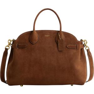 Coach Women's Suede Soft Empire Carryall 40 Tote, B4/Warm Brown, One Size