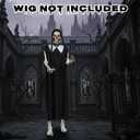 Soulchen 12 ft Skeleton Outfit Accessories Halloween Skeleton Outfit Set, Black Skirt Giant Sized Clothing for 12 ft Halloween Garden Outdoor Decor(Wig not Included)