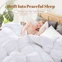 Feather and Down Fiber Comforter Insert Queen Size, 100% Cotton Cover, All Season White Duvet Insert, Fluffy Soft Hotel Luxury Bedding for Bedroom, 90 x 90 Inches