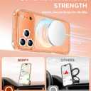 BERFY for iPhone 17 Pro Max Case for Women, Compatible with MagSafe, Clear Glitter Shockproof Protective Case, Anti-Yellowing, with Screen Protector & 3 Diamond Camera Lens Covers 6.9", Sparkle Clear