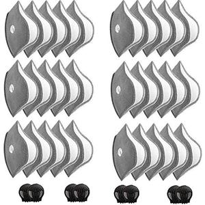 30 Pcs Activated Carbon Face Filters Anti Dust Replacements Parts for Most Sport Bicycle Cycling Mask Filters with 8 Exhaust Breathing Valves Replacement