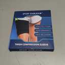 Hamstring Compression Sleeve Recovery Support  Non-Slip Groin Wrap for Adductor, Quad Strain, Pulled Hamstring - Thigh Brace for Men and Women (Black)