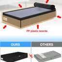 6.7-Inch Tall Under Bed Storage Bin with Zipper, Underbed Storage Container w/Rigid Sides & Bottom, Large Clothes Organizer Box for Bedroom, Dorm, Couch, Dressers, 30x15x6.7 Inches, Black