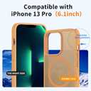 Hualele Magnetic for iPhone 13 Pro Case,Compatible with MagSafe, Military Grade Dropproof Translucent Matte Hard Back Soft Edge Slim Phone Case iPhone 13 Pro Brown