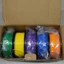 3D Printer Filament PLA 1.75mm 3-D Printing Materials 5 Colors Bundle Print Filimate 1.75 mm Orange Green Blue Yellow Purple Filiment1.75 Accuracy 0.02mm Fillament Spool Vacuum Pack 250G X 5