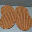 Threehoney Set of 4 Rattan Woven Easter Egg Shaped Placemats Natural Egg Wicker Place Mats Washable Rustic Braided Table Mats for Easter Spring Dining Kitchen Table Decorations Home Party Decoration