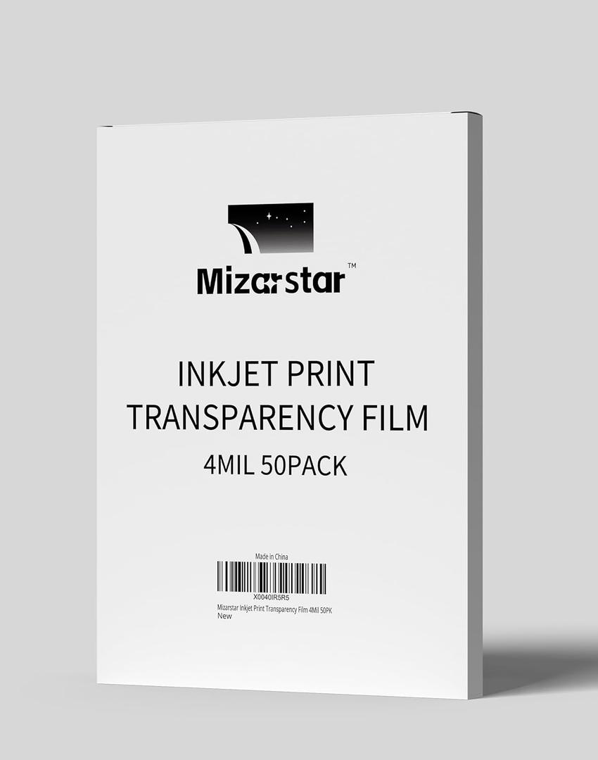 Transparency Film for Inkjet Printer, Overhead Projectors Film, Letter Size, Acetate Sheets for Crafts, 8.5x11 inch 50-Pack