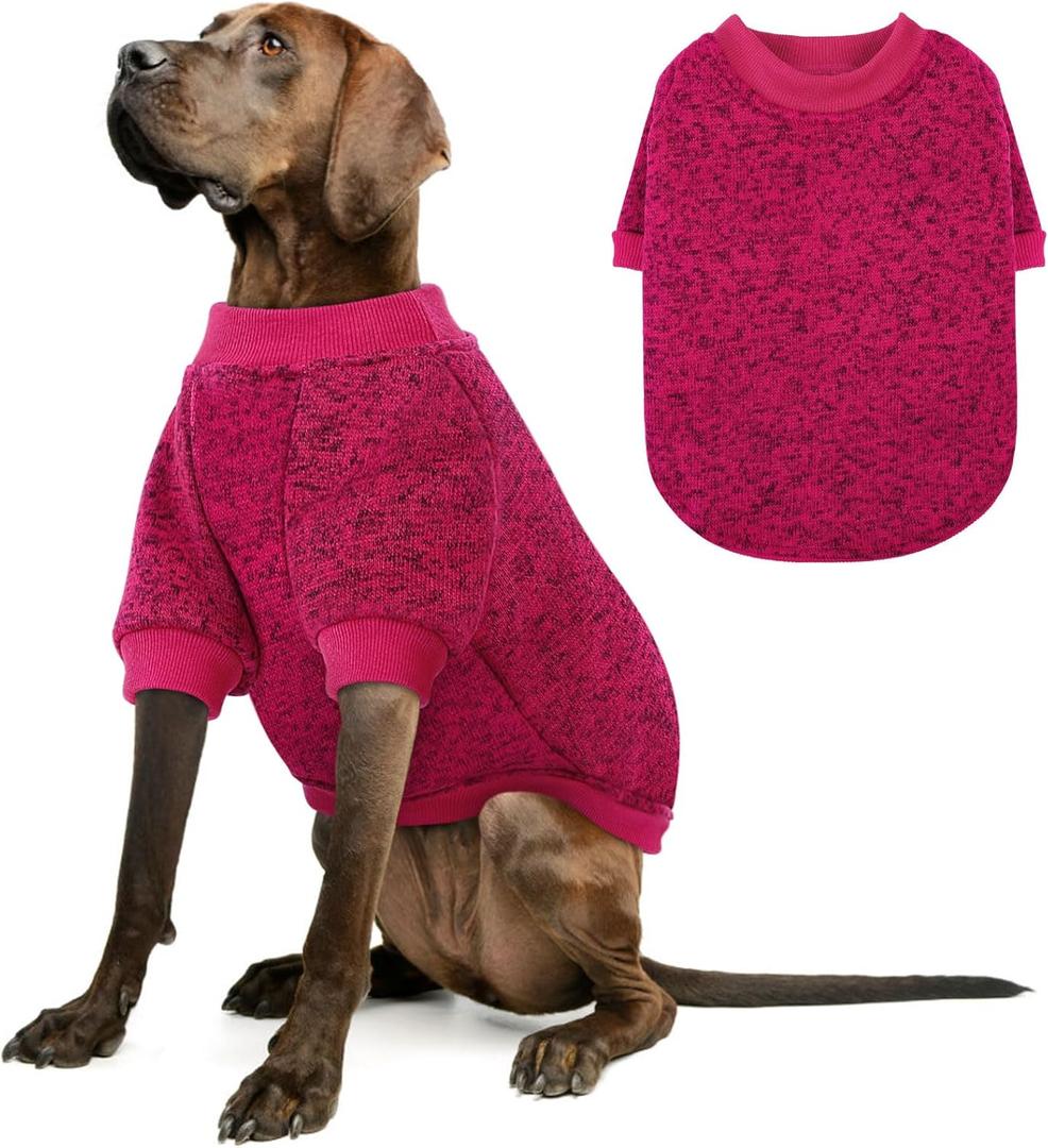 Queenmore XXXL Dog Sweater,Dog Sweaters for Extra Large Dogs,Large Fleece Sweaters,Sweatshirts for Dogs Girl Boy,Warm Soft Pet Winter Pullover for Male Female Big Breed,Red