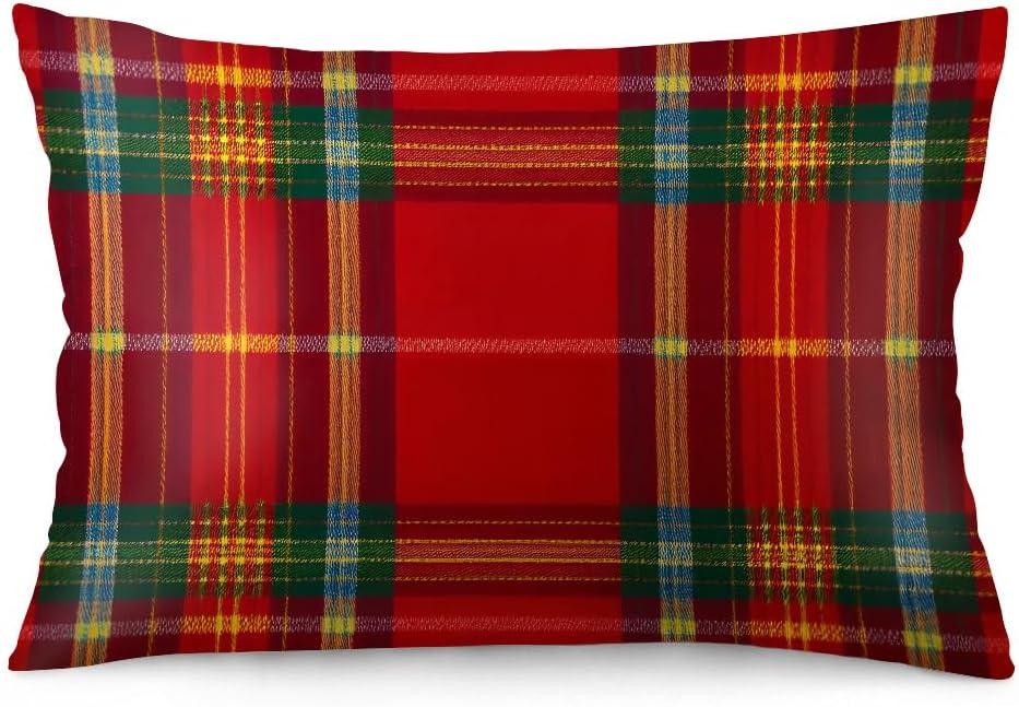 Red and Green Buffalo Plaid Check Pillowcases 20x26 Inch Standard Double Sided Merry Christmas Pillow Case Xmas Winter New Year Sleeping Throw Pillow Covers for Bedroom Decor
