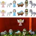 Cinnvoice 60 Pcs Christmas Nativity Sets for Crafts Mini Nativity Scene Resin Figurines Jesus Crafts Tiny Religious Christ Savior Decor for Xmas DIY Craft Embellishment Decoration(Jesus)