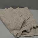 LAMIT 45 Inch Short Window Linen Curtains, Light Filtering Panels Back Tab and Rod Pocket Neutral Drapes for Cafe/Bathroom/Loft Room, Brown, 2 Panels, 34 x 45 Inch