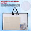Shinylin 24x36 Inch Artwork Storage Organizer Large Poster Storage for Diamond Painting Cardboard Portfolio Collection Bag with Zipper and Two Handles Transparent Waterproof for Art Work Scrapbook