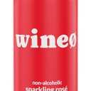 WineO Non Alcoholic Wine Sparkling Ros, Non-Alcoholic Wine, Low-Calorie, Low-Carb, Low-Sugar, Antioxidants, Hints of Ripe Cherries, Citrus, and Oak, 4-Pack (12 oz. cans)
