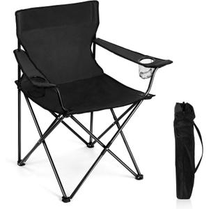 Joyfair Portable Camping Chair, Outdoor Lawn Folding Chairs for Adults, Heavy Duty Large Foldable Chairs for Beach, Fishing, Tailgating and More Outdoor Sport, Carry Bag & Cup Holder