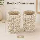 Varku 2 Pcs Wicker Trash Cans,11 in Boho Trash Cans Handwoven Plastic Rattan Trash Can Waste Baskets with Wide Opening, Waterproof Waste Bin for Bathroom, Bedroom, Office, Home（2 Gallon）