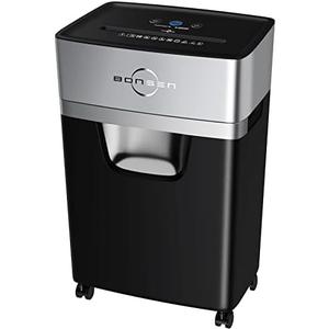 BONSEN 16-Sheet Heavy Duty Paper Shredder for Office, 60-Minute Running Time Cross-Cut CD Shredder with 60dB Low-Noise, 5.3-Gallon Pull Out Bin, Anti-Jam & Quiet Shredder for Home Office (S3102)Slightly Damaged