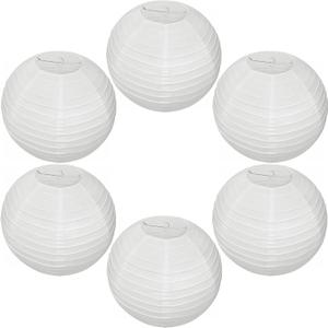 16 Inch Hanging Chinese Japanese Paper Lanterns for Birthday Wedding Halloween Bridal Shower Christmas Festival Decoration Party Decor Gift Set (Set of 6, White)