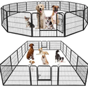 15 Panels Decorative Garden Fence with Gate, 32 in(H) X 35.4 ft(L) No Dig Dog Fence Animal Barrier Outdoor for Yard, Rustproof Metal Garden Edging and Borders, Temporary Fencing Stakes