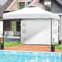 Tunbne 10X10 Pop Up Canopy Tent Outdoor with 1 Sidewalls, One Push Setup