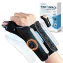 Carpal Tunnel Wrist Brace, Adjustable Knob Thumb Spica Splint Right Hand for Tendonitis, Arthritis, De Quervain's Tenosynovitis, TFCC, Three Ergonomic Stabilizers for Maximum Stability, Right Hand-Blue