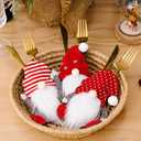 3 x 3 Pcs Christmas Table Decorations Gnomes Silverware Holders, Holiday Party Essentials, Table Decoration for Restaurant Hotel Home Festival Celebration, Cute Xmas Decor Supplies