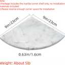 2 pcs Marble Shower Corner Shelf for Bathroom, 9 Inch x 9Inch Gray Veins and Soft White Marble Corner Shelves for Bath Wall Mounted Both Side Polished
