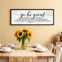 Go Be Great Framed Wall Art, Positive Religious Black Bible Verse for Christian God Jesus Christ Prayer, 40''×15'' Vintage Rustic Long Holy Catholic Scripture Decor Black