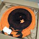 FUNPENY 3FT Halloween Collapsible Pumpkin Decorations, Pre-Lit Light Up 50 LED Pumpkin with Star Hat 8 Lighted Mode, Pop Up Jack-o-Lantern with Metal Stand for Indoor Outdoor Yard Holiday Decor