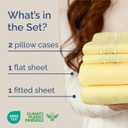 Full Size 4 Piece Sheet Set - Comfy Breathable & Cooling Sheets - Hotel Luxury Bed Sheets for Women & Men - Deep Pockets, Easy-Fit, Extra Soft and Wrinkle Free Sheets - Yellow Oeko-Tex Bed Sheet Set