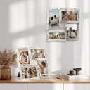 YESKAY 4x6 Collage Picture Frames Set of 1, Multi Family Photo Frame with Real Glass, Displays Four 4x6 Photo, Wall Decor Wall Hanging or Tabletop, Distressed White