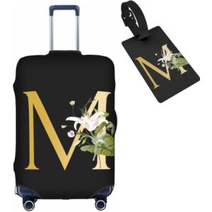 Decorative M Suitcase Protectors Elastic Washable Luggage Covers With Concealed Zippers For 18-32 Inch Luggage (Size M: Fits 22-24 Inch)