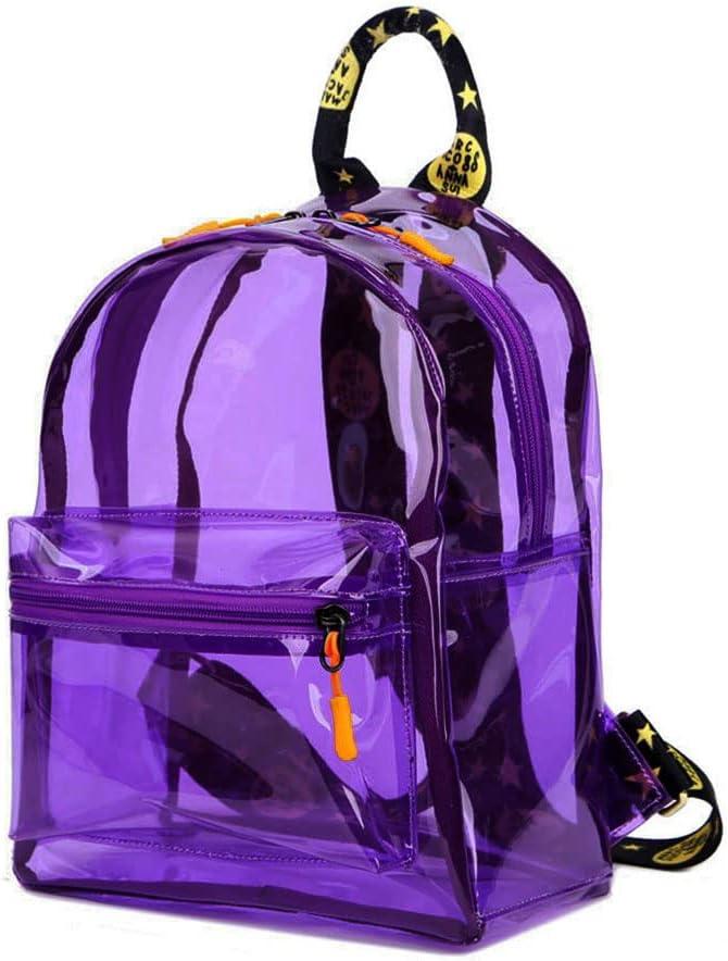 TINYAT Transparent Small Clear Backpack Waterproof Cute Clear Mini Bag for College, Concerts, Sports, Travel and Daily Use (Purple/Cb)
