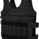 20kg Weighted Vest, Adjustable Bodybuilding Weight Vest with Removable Sandbags Fitness Training Gym Heavy Body Exercise for Weight Training Exercise (One Size, Black)