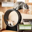 Cat Exercise Wheel for Indoor Cats with 2 Replacement Carpets, 43.3in Large Quiet Cat Running Wheel for Maine Coon & Active Cats Supports Up to 25 lbs, Wooden Cat Treadmill Exercise Wheel