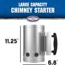 KINGSFORD Heavy Duty Deluxe Charcoal Chimney Starter, Large Capacity Zinc Steel BBQ Fire Starter with Heat Shield and Stay-Cool Handle, Vented Base Air Vents for Fast Even Lighting