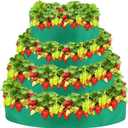 4 Tiered Fabric Strawberry Planter 36 28 20 12 inch Strawberry Tower Planter Stackable Planters Strawberry Grow Kit(Green)