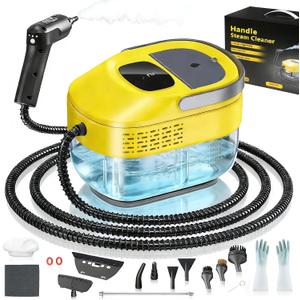 2026 New 3 Level Adjustable Pressurized Handheld Steam Cleaner for Home, 10s Heat-Up Handheld Steamer for Cleaning, 1.6 Qt Tank Portable Steam Cleaner Handheld for Car 1 PCS Yellow