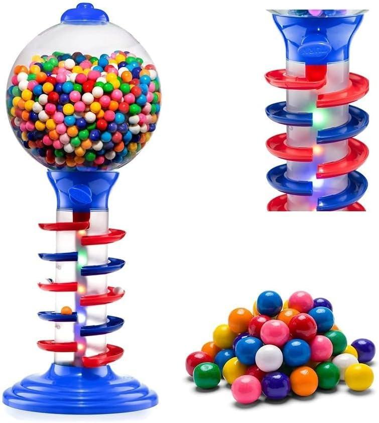 Playo Big Light and Sound Spiral Gumball Bank - 21" - Gumballs Included - Kids Twirling Style Candy Dispenser - Birthday Parties, Novelties, Party Favors and Supplies (Blue), Small