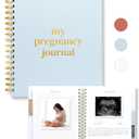 Lamare Pregnancy Journal for First Time Moms  Hardcover Pregnancy Planner & Diary  Pregnancy Gift for First Time Moms  Keepsake with Prompts & Photo Slots (Blue)