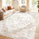 8x10 Area Rugs for Living Room: Washable Vintage Rug Indoor Soft Non-Slip Distressed Large Carpet for Bedroom Dining Room Home Office (Vintage Beige, 8'x10')