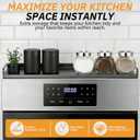 AWOKE Magnetic Over the Stove Shelf, 16" to 30" Extendable Steel Spice Rack for Back of Stove, Above Oven Storage Organizer, Stove Top Shelf for Kitchen Range, Heat Resistant Ledge for Spices & Oils